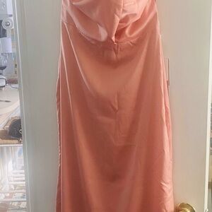 Elegant Peach Satin Gown